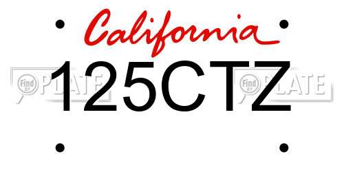 125CTZ California License Plate