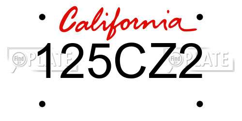 125CZ2 California License Plate