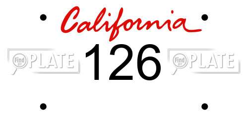 126 California License Plate