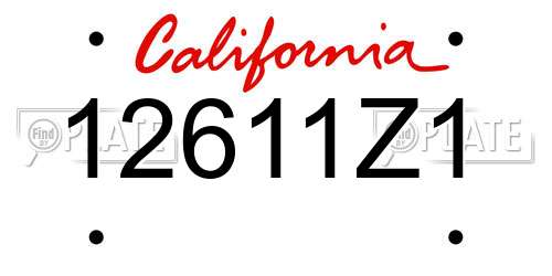 12611Z1 California License Plate