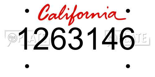 1263146 California License Plate