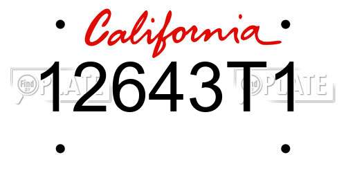 12643T1 California License Plate