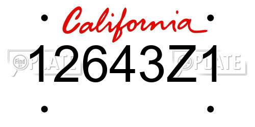 12643Z1 California License Plate