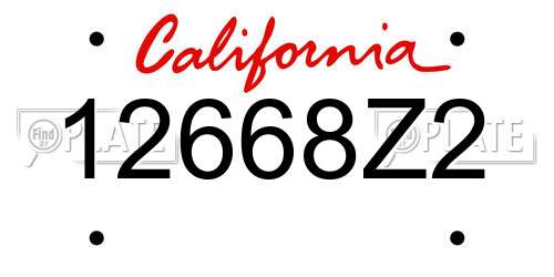 12668Z2 California License Plate