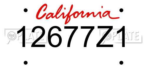 12677Z1 California License Plate