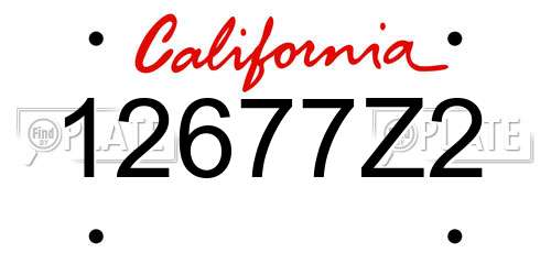 12677Z2 California License Plate