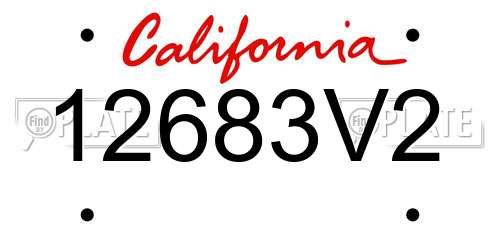 12683V2 California License Plate