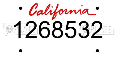 1268532 California License Plate