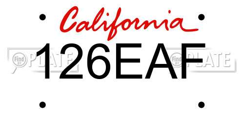 126EAF California License Plate