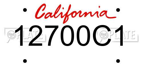 12700C1 California License Plate