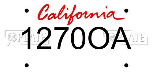 1270OA California License Plate