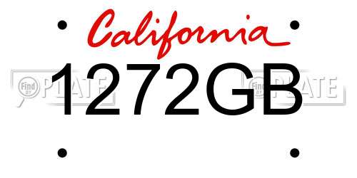 1272GB California License Plate