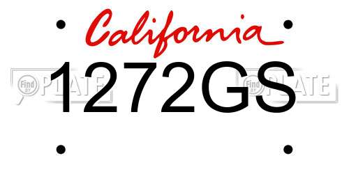 1272GS California License Plate