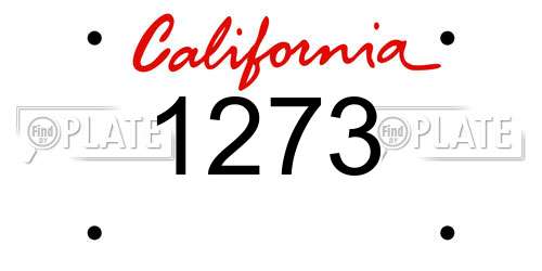 1273 California License Plate
