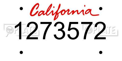 1273572 California License Plate