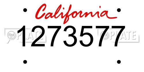 1273577 California License Plate
