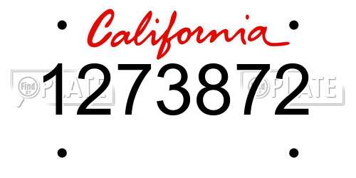 1273872 California License Plate