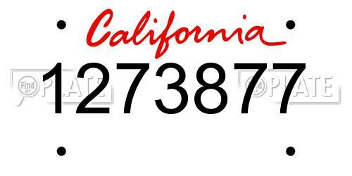 1273877 California License Plate