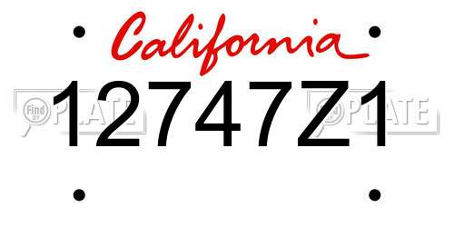 12747Z1 California License Plate