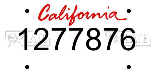 1277876 California License Plate