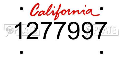 1277997 California License Plate