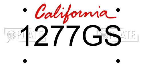 1277GS California License Plate