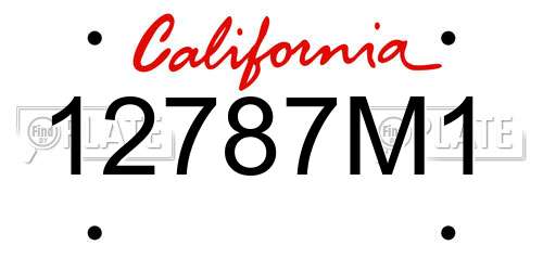 12787M1 California License Plate