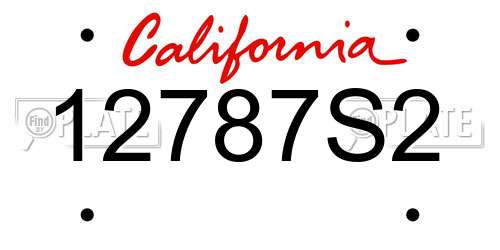 12787S2 California License Plate