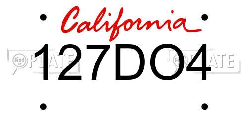 127DO4 California License Plate