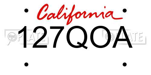 127QOA California License Plate