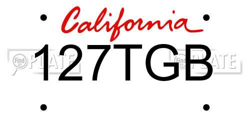127TGB California License Plate