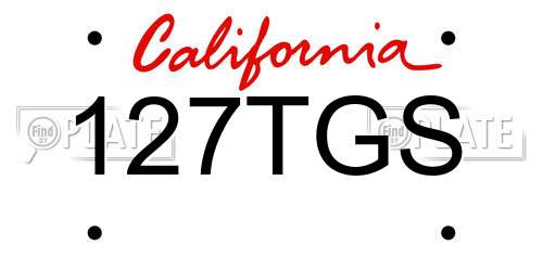 127TGS California License Plate