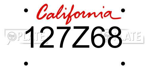 127Z68 California License Plate