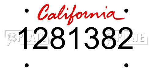 1281382 California License Plate
