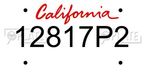 12817P2 California License Plate