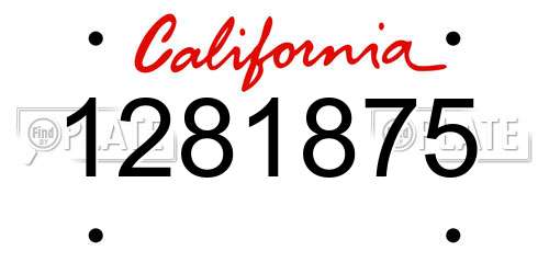 1281875 California License Plate