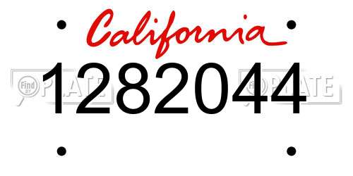 1282044 California License Plate