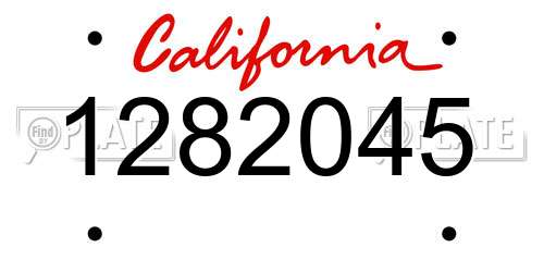 1282045 California License Plate
