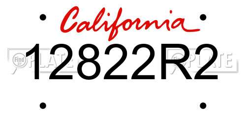 12822R2 California License Plate