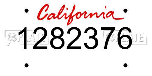 1282376 California License Plate