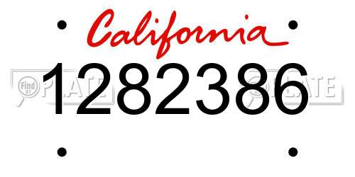 1282386 California License Plate
