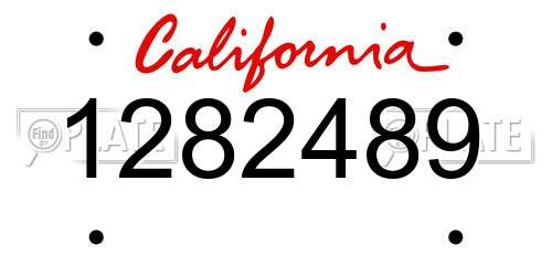 1282489 California License Plate