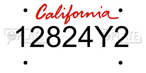 12824Y2 California License Plate