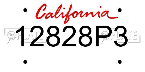12828P3 California License Plate