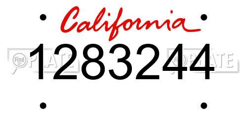 1283244 California License Plate