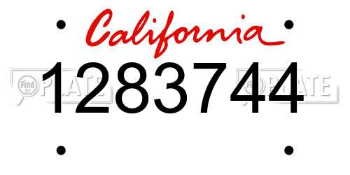 1283744 California License Plate