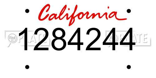 1284244 California License Plate