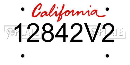 12842V2 California License Plate