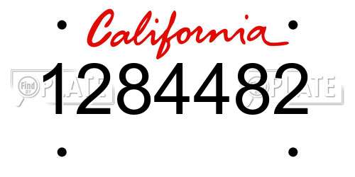 1284482 California License Plate