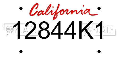 12844K1 California License Plate